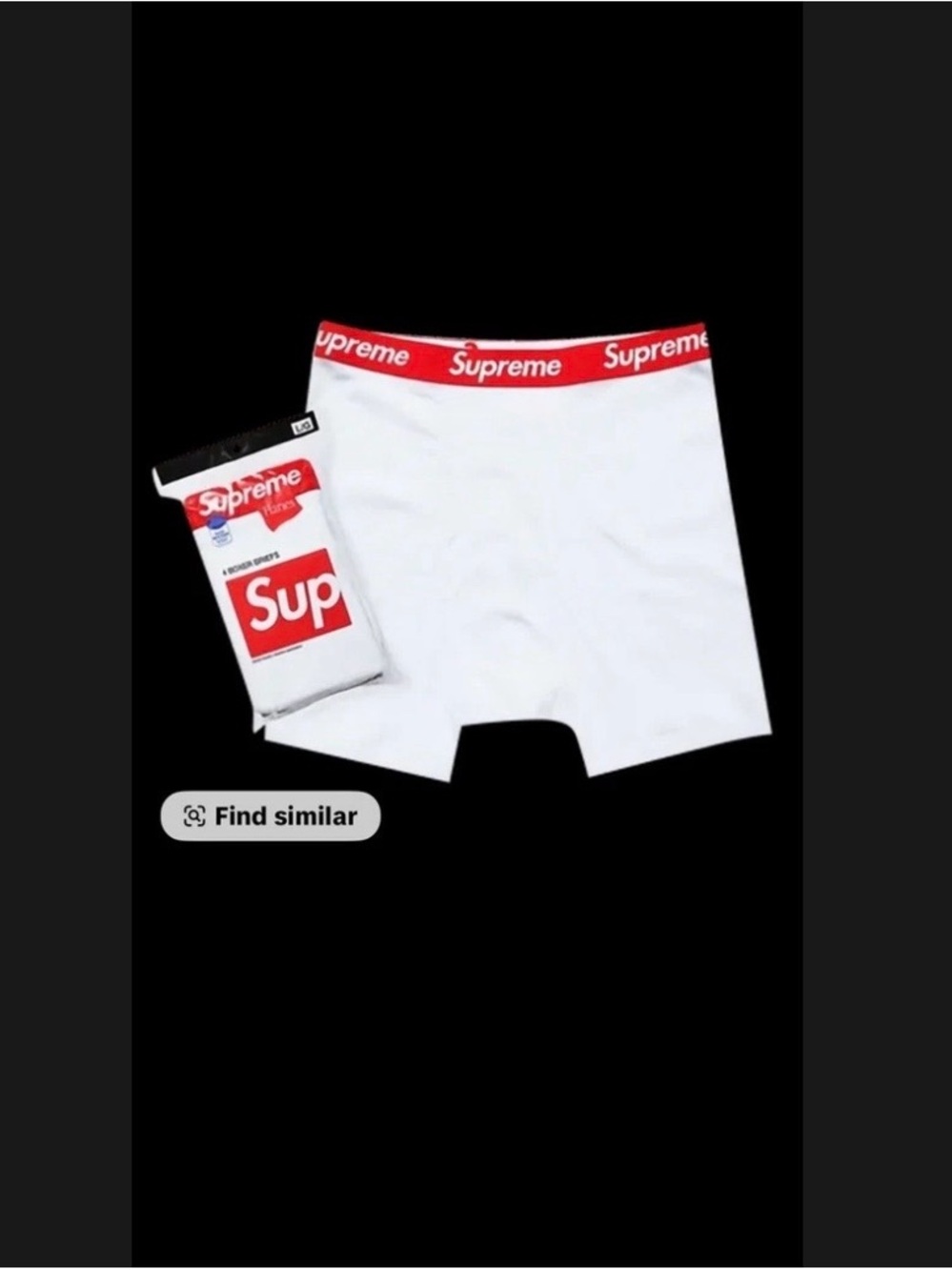 Supreme White Boxer Briefs with Red Logo Waistband